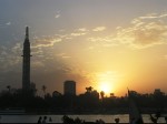 západ slnka nad Káhirou